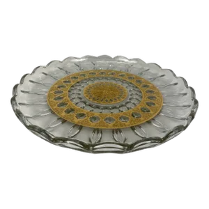 Culver Glass Serving Tray or Culver 22-Karat Gold Leaf Serving Platter