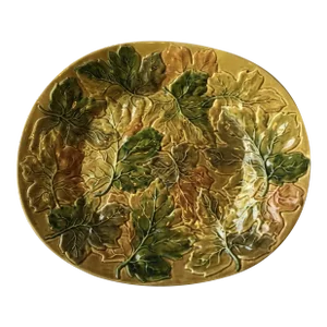 2000s Horchow Large Serving Platter Autumn Relief Pattern