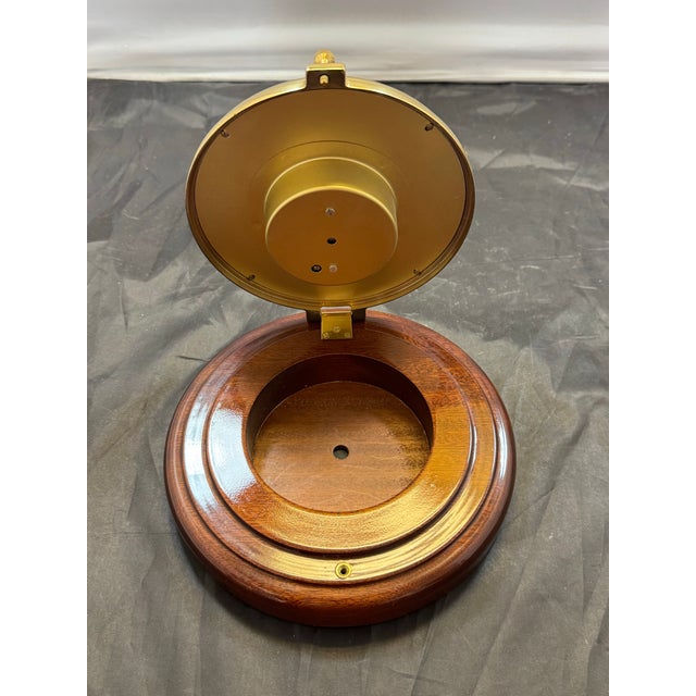 Late 20th Century Wempe Skipper Aneroid Marine Barometer Brass Mahogany Hamburg - German For Sale - Image 9 of 11