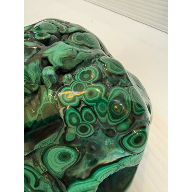 1900 - 1909 Natural Bullseye Malachite Stone Specimen For Sale - Image 5 of 12
