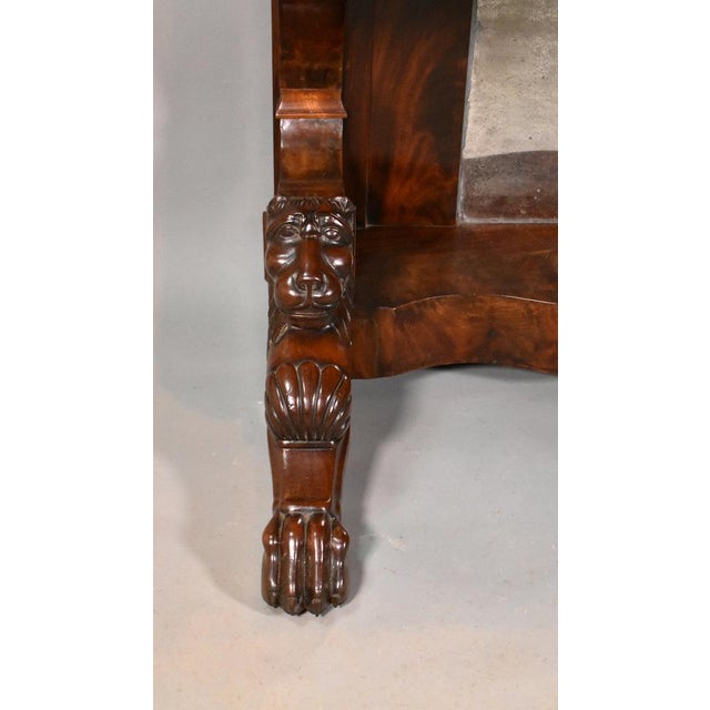 Antique French Louis Philippe Console Table in Mahogany For Sale - Image 11 of 16