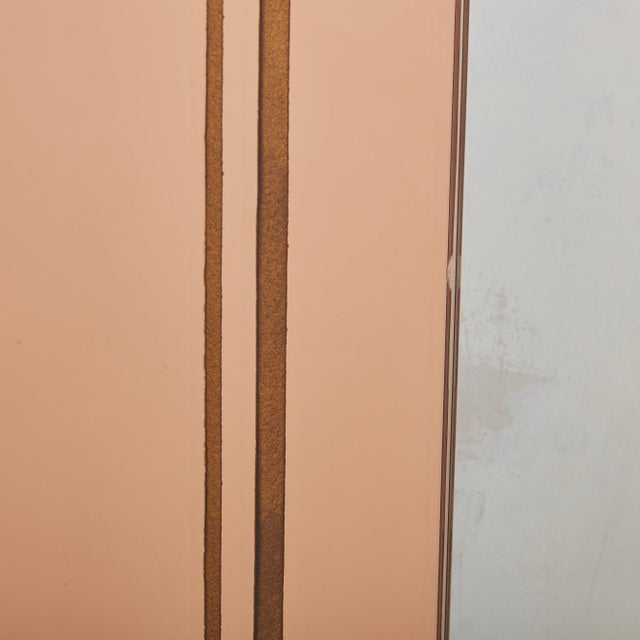 Rose Gold Back Painted Mirror No. 03, France 1920s For Sale - Image 10 of 11