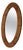 Large Oval Wall Mirror in Pine by Glasmäster Markaryd, Sweden, 1960s For Sale