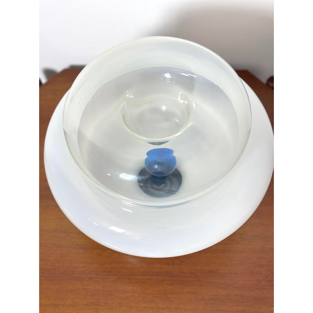 Iconic "lotus" table lamp (lt series), designed for the historic av mazzega glassworks in murano in the late 1960s. This...