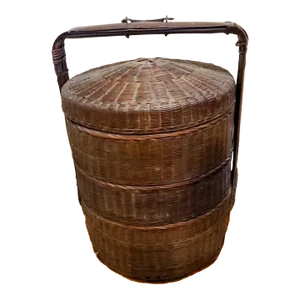 Early 20th Century Antique Chinese 3-Tier Betrothal Wedding Basket