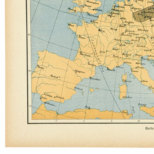 Late 19th Century 1888 German Total Solar Eclipse Map | Antique Astronomy by Edmund Weiss For Sale - Image 5 of 8