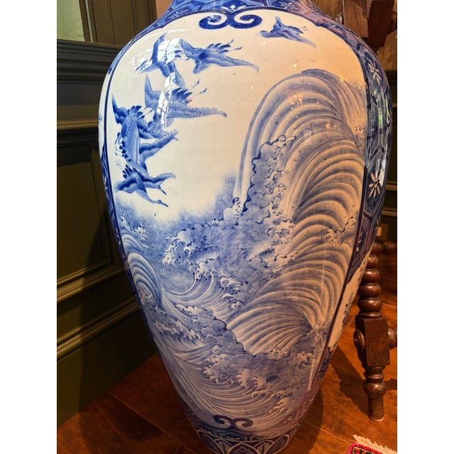 Japanese Meiji Japanese Arita Floor Vase For Sale - Image 3 of 12