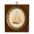 Original Hand-Painted Sailboat Painting in a Vintage Italian Frame For Sale