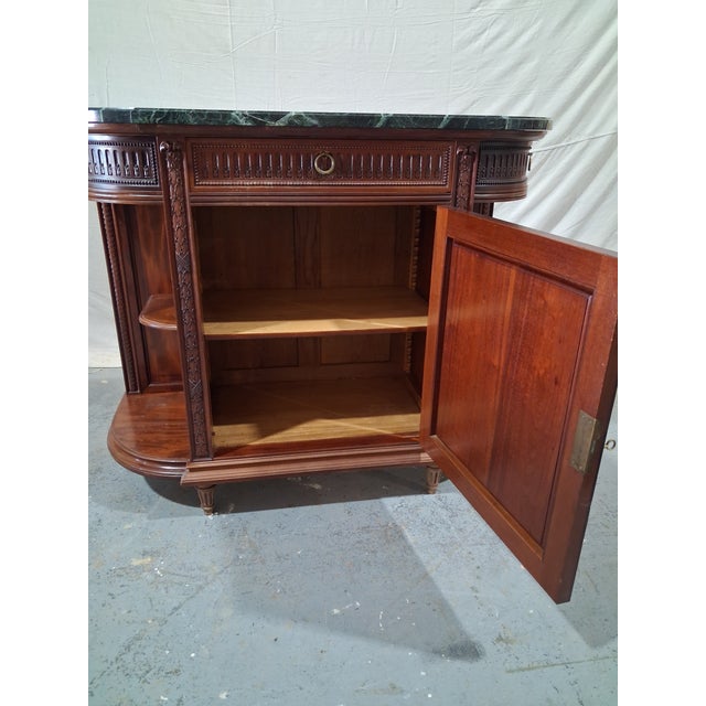 Antique French Louis XVI Revival Mahogany Marble Top Dining Room Suite For Sale In New Orleans - Image 6 of 18