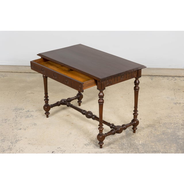 French Louis XIII Style Walnut Writing Table, Provence, Early 20th Century For Sale - Image 13 of 15