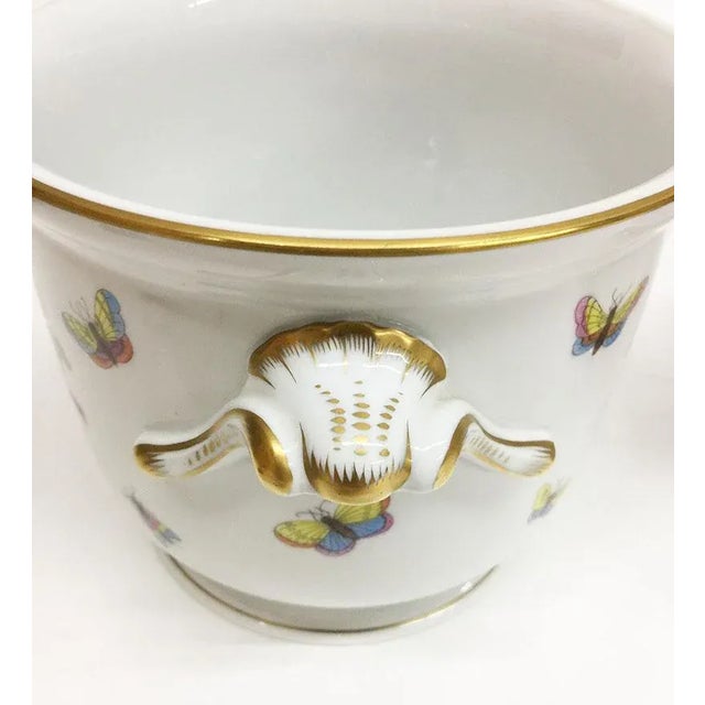 White Rothschild Porcelain Cachepots from Herend, Set of 2 For Sale - Image 8 of 11