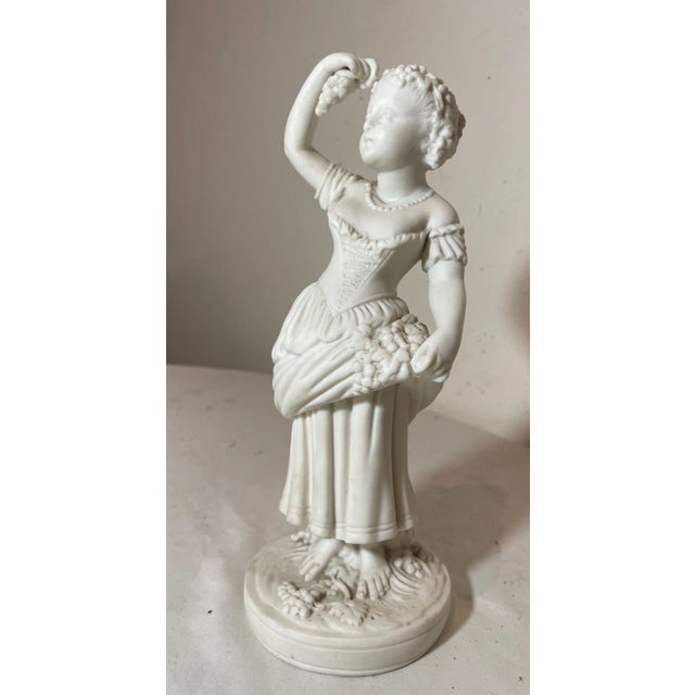 Up for sale is a nice quality antique 19th century figural parian statue. It's done with exquisite realistic detailing...