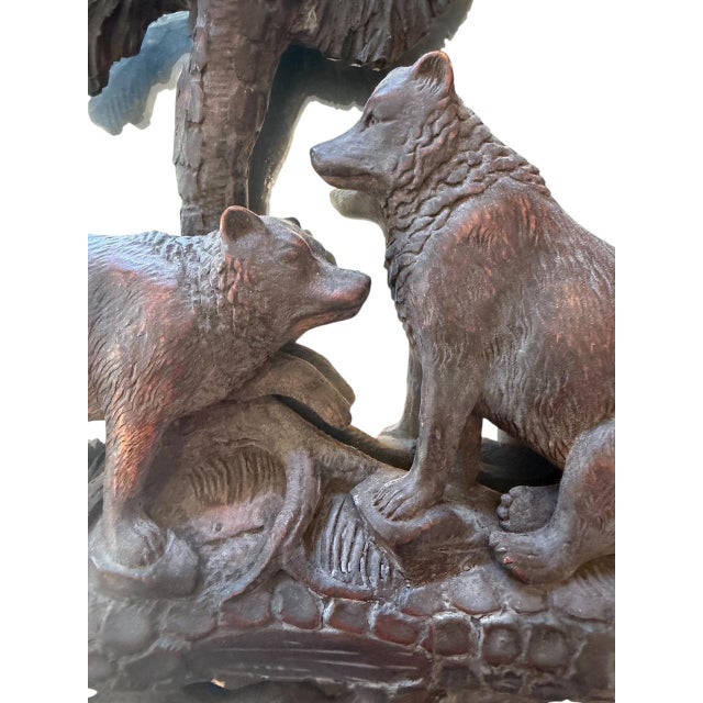 Black Forest Bear Mirror Swiss Carving For Sale In Aspen - Image 6 of 14