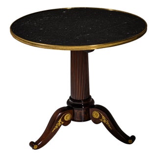 Restauration Guéridon with Black Stone Top, France, 1830 For Sale