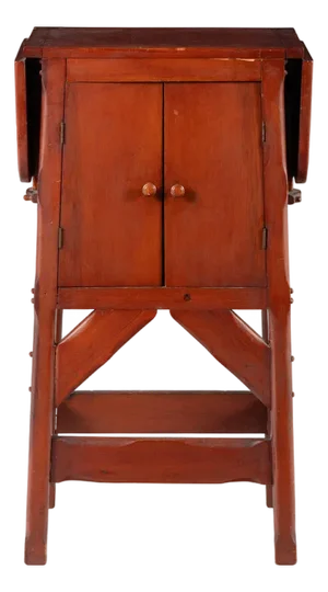 Vintage Red Cabinet With Drop-Down Sides