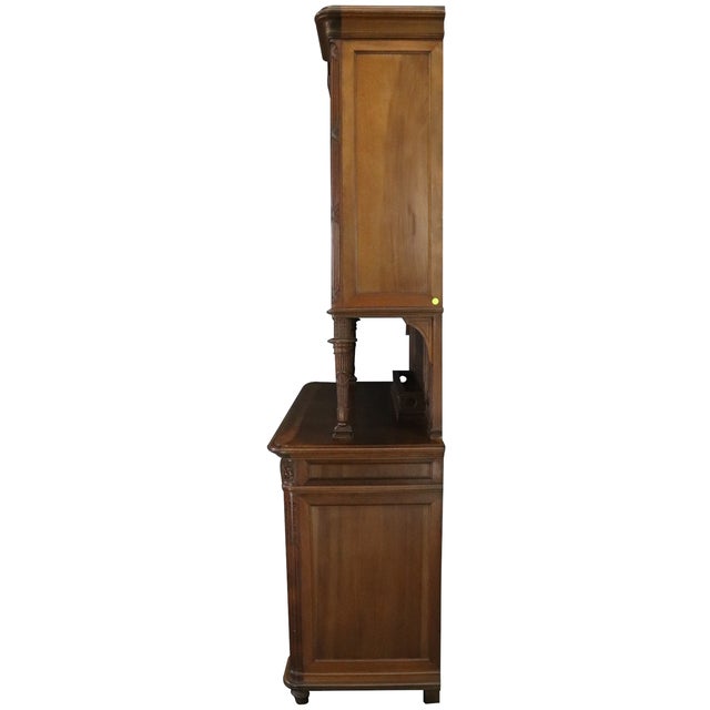 Buffet Louis XVI Antique French Walnut 1900 Glass For Sale - Image 15 of 18