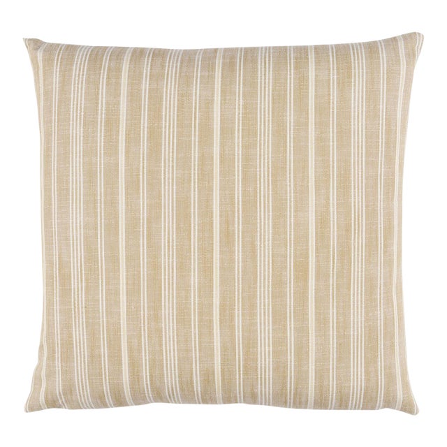Schumacher x Mark D. Sikes Lucy Stripe 18" Pillow In Neutral For Sale