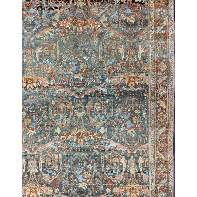 All-Over Design Antique Persian Tabriz Rug with Flowing Florals kwarugs Measures: 4'4 x 6'7. All-over design antique...