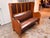 Antique High-Back Oak + Leather Settle Bench For Sale - Image 12 of 12