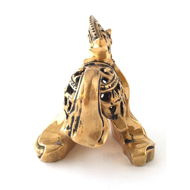Vintage Mid-Century Gold Ceramic Signed Horse For Sale - Image 11 of 13