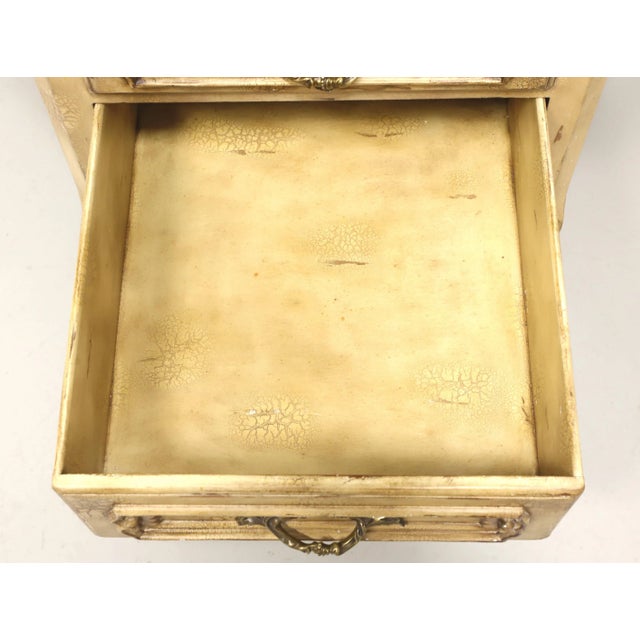 Antique White Late 20th Century French Country Style Plank Top Nightstand For Sale - Image 8 of 10