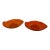 Pair of Vintage Viking Glass "Epic" Persimmon Orange Candle Holders For Sale