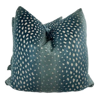 Thibaut "Gazelle" in Peacock 22" Pillows-A Pair For Sale