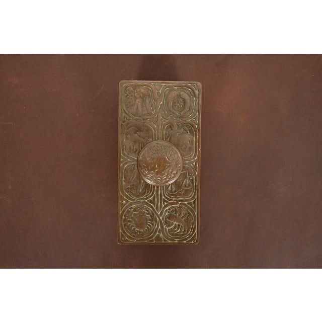 Bronze Tiffany Studios New York Zodiac Pattern Bronze Rocker Blotter For Sale - Image 8 of 13