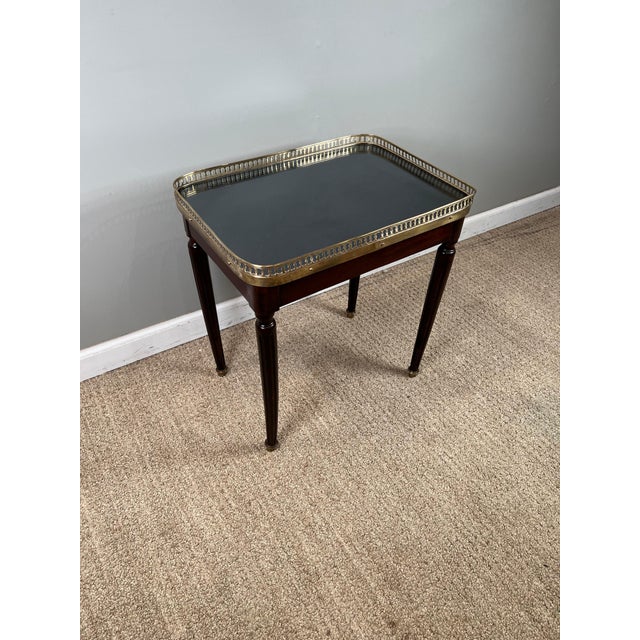 Louis XVI Style Mirror Top Table with Gallery For Sale - Image 4 of 10