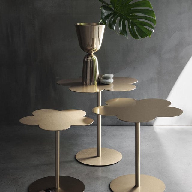Inspired by the natural world, this whimsical, satin-brass coffee table is divided into three distinct, minimalist...