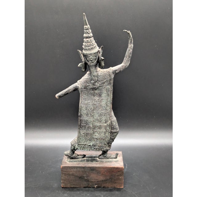 1920s Early 20th Century Bronze Thai/Siamese Apsara Dancing Statue For Sale - Image 5 of 9