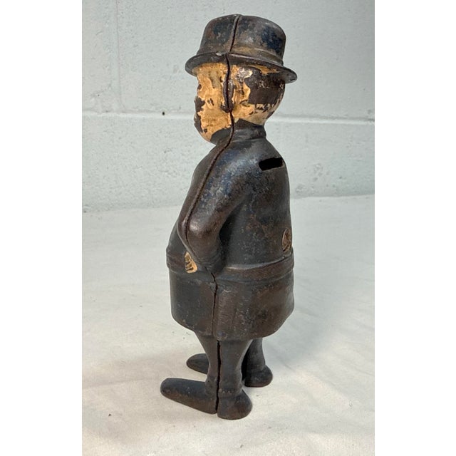Antique 1900 Cast Iron Still Coin Bank Mulligan the Policeman Cop Bennet & Fish For Sale - Image 11 of 11