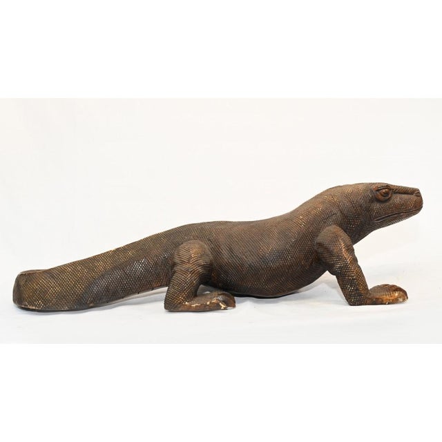 Indonesian Carved Komodo Dragon Figure For Sale - Image 6 of 8