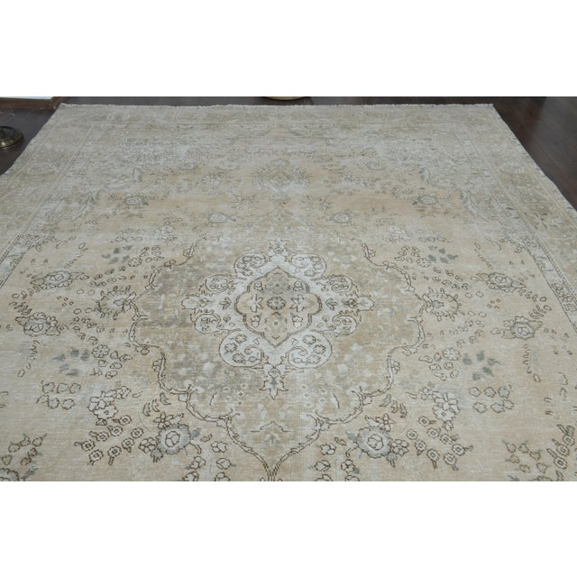 Orange 1970s Vintage Persian Handmade Wool Cotton Orange Area Rug For Sale - Image 8 of 11