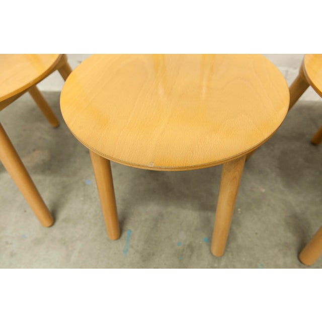 Minimalist Chairs in Light Wood, Italy, 1980s, Set of 3 For Sale - Image 9 of 18
