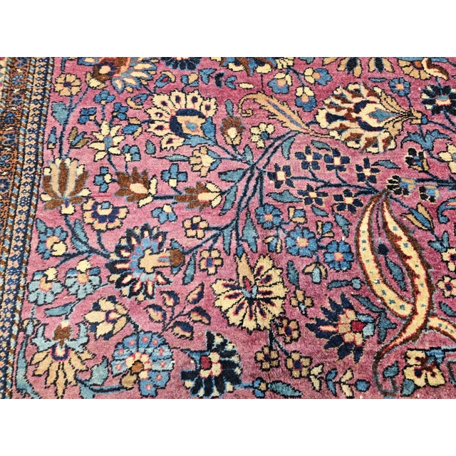 19th Century Oversized Persian Khorassan Rug, Hand-Knotted Wool, Allover Pattern, Purple & Blue, 11’ X 20’ For Sale - Image 11 of 12