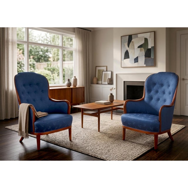 Rare Carl Malmsten, Advokaten (The Lawyer) Lounge Chairs, a Pair For Sale - Image 12 of 12