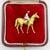 Metal 1900-1909 Edwardian 18k Gold Equestrian Jockey and Horse Enameled Brooch For Sale - Image 7 of 9