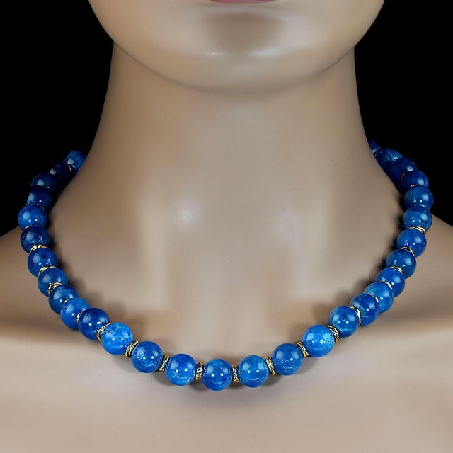 **21-Inch Polished Apatite Necklace with Gold-Plated Accents** Add a vibrant touch of elegance to your jewelry collection...
