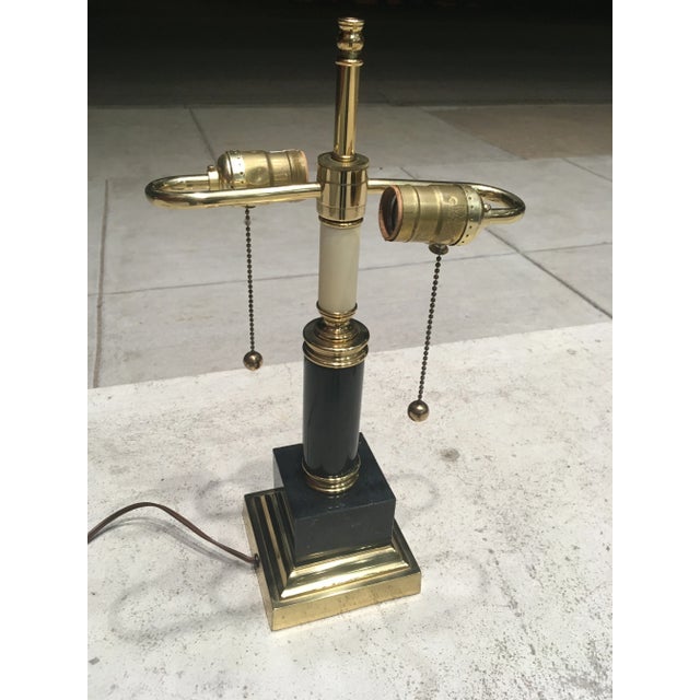 1980s Postmodern Black Marble & Brass Desk Lamp For Sale - Image 5 of 13