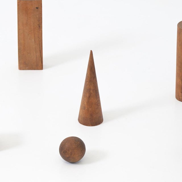 Brown Vintage Wooden Geometric Models, 1940s, Set of 10 For Sale - Image 8 of 18