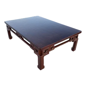 Modern Ming Leg Coffee Table With Embossed Faux Crocodile Leather Top