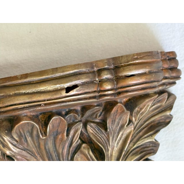 Vintage Acanthus Leaf Bronze Painted Wall Brackets- a Pair For Sale - Image 12 of 12