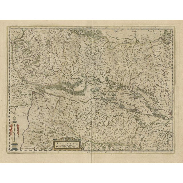 Map of the Alsace Elzas Region with Lotharingen Lorraine, 1650 For Sale - Image 3 of 6