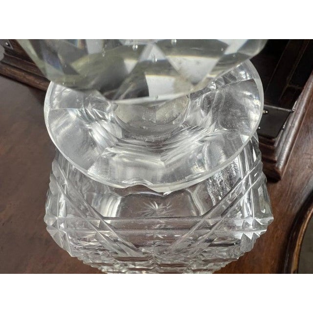 Victorian Decanter Set in Oak Caddy, Crystal & Metal, England, 19th C. For Sale - Image 17 of 17