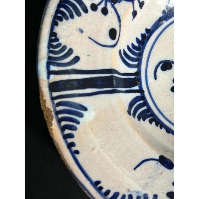 Antique Catalan Cirereta Series Dish in Ceramic, Spain, 19th Century For Sale - Image 6 of 9