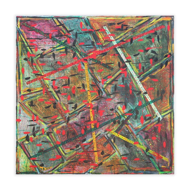 Colorful abstract geometric painting by Houston, TX artist and Reeves Art + Design owner Paul Reeves. This painting...