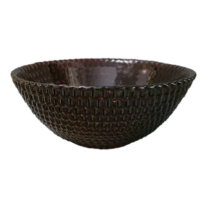 Late 20th Century Vintage Blenko American Mid-Century Modern Purple Blown Art Glass Large Bowl