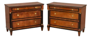 Century French Empire Style Mahogany Chests, Pair