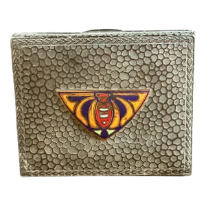 Antique Japanese Metal Box With Enamel Detail